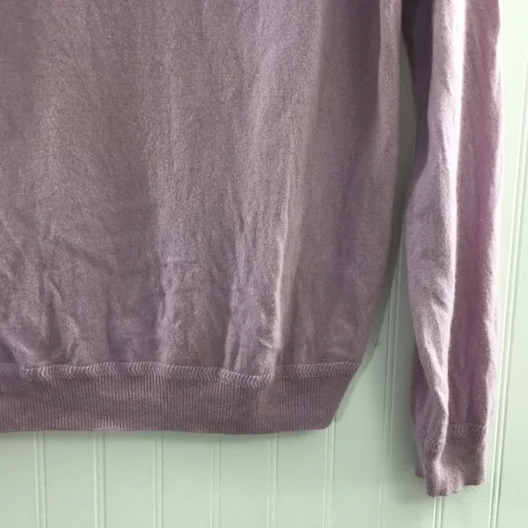 John W Nordstrom Lilac Purple Knit 100% Cashmere Sweater Mens XL V-Neck Pullover - Picture 6 of 13